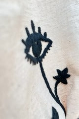 Women's Beige Embroidered Floral Button-Down Shirt – Half Sleeve Casual Collared Top